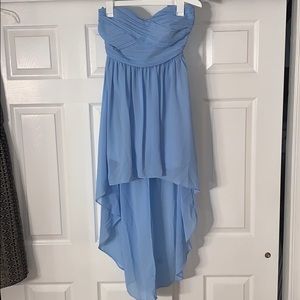 Strapless light blue high low dress!